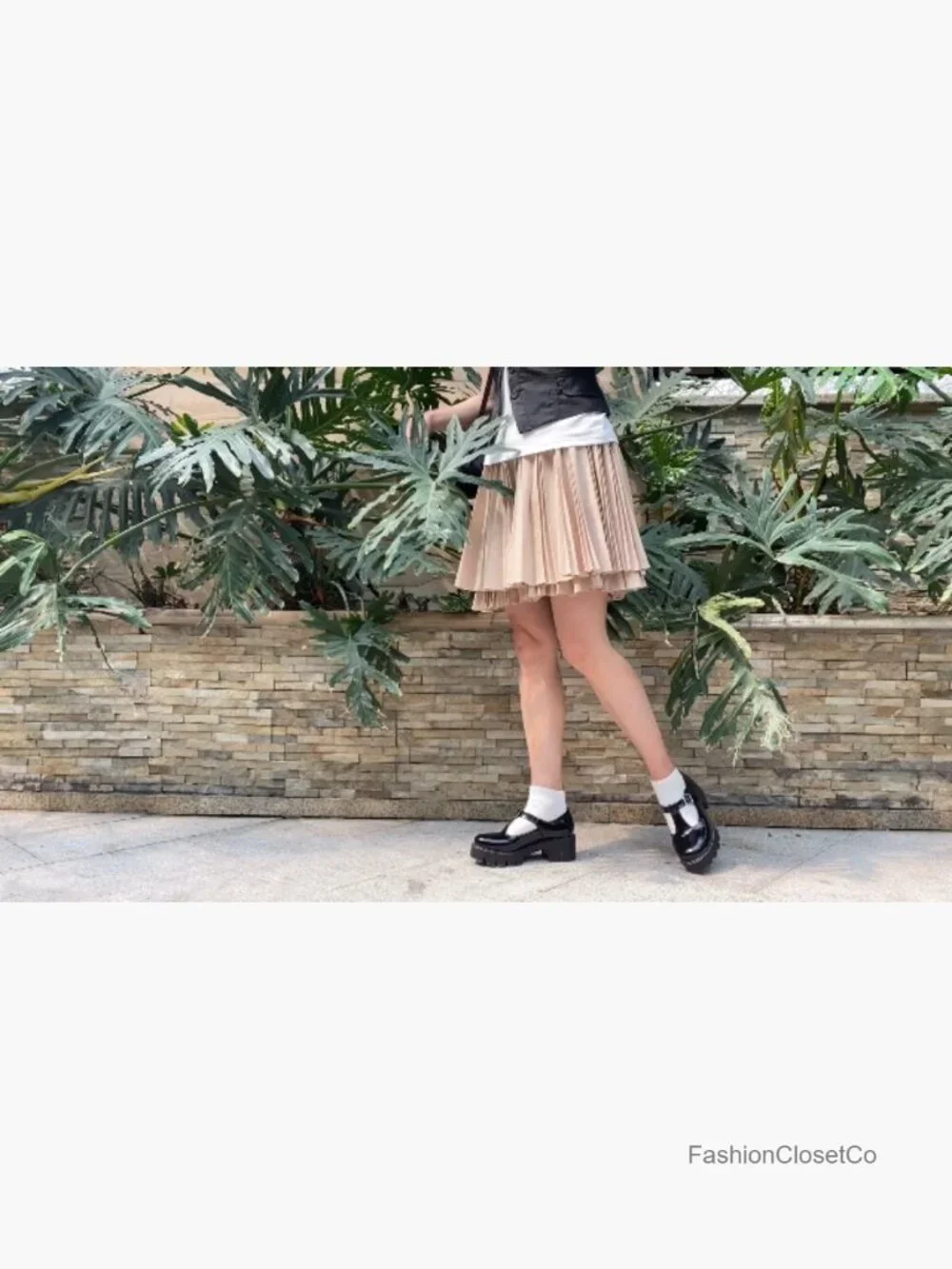 Chunky Platform Mary Janes with Buckle Strap Patent Leather School Shoes